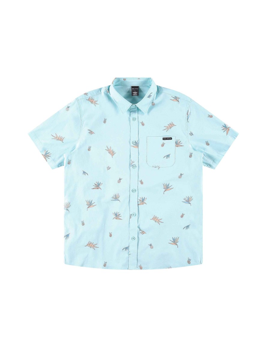 Men Island Daze Button Up Shirts | Canyon Button-Up Shirt Aqua