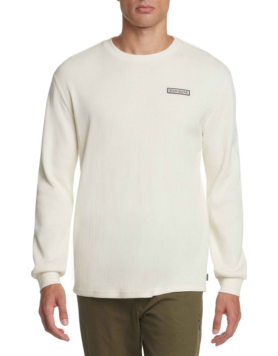 Men Jerry Leigh T-Shirts & Tops | Chasin Swells Waffle Weave Thermal Vanilla Fog