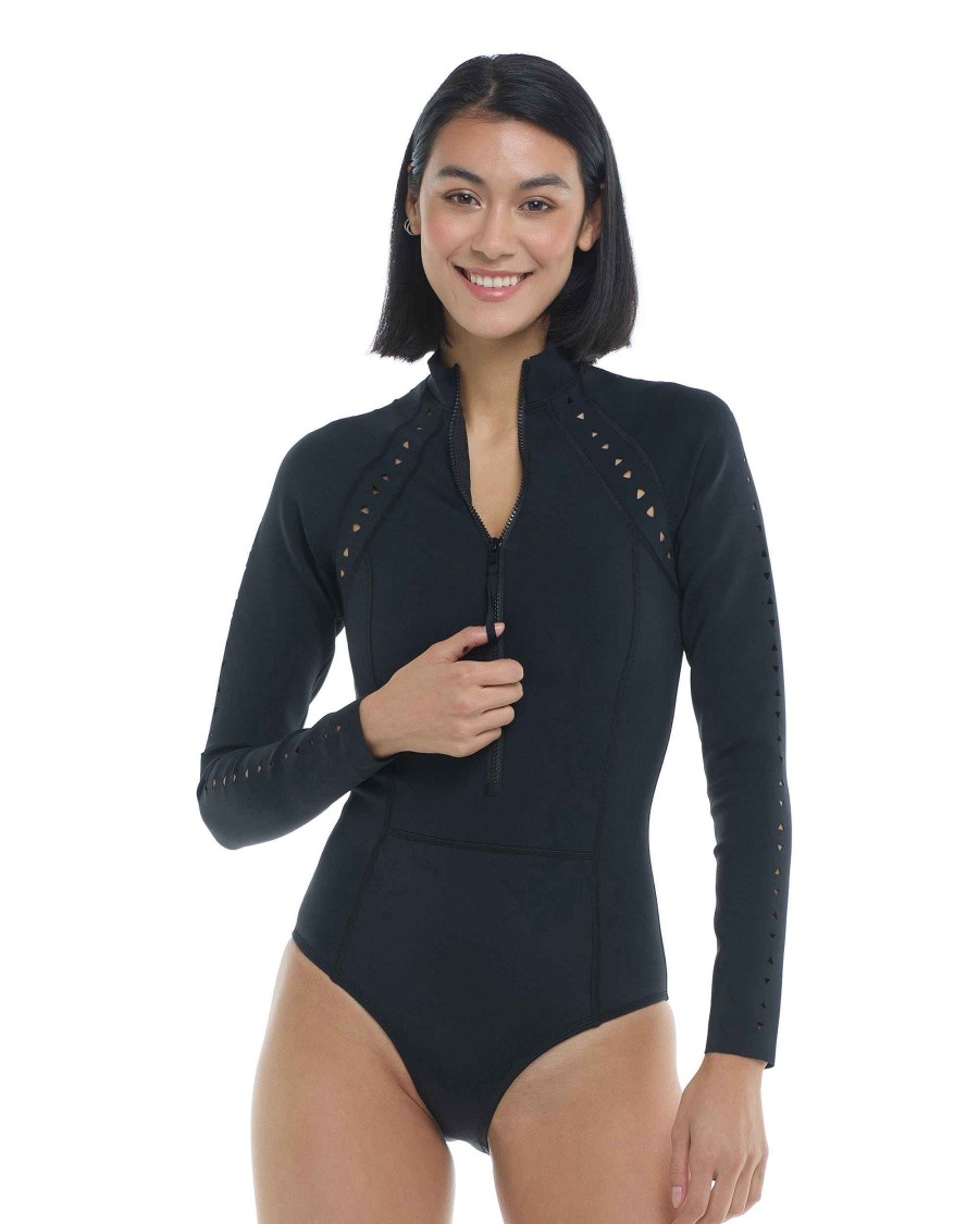 Shoes SGS Sandals | Constellation Langley Long Sleeve Swimsuit Black