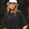 Women Jerry Leigh Tops | Women'S Long Live Surf Tee Black