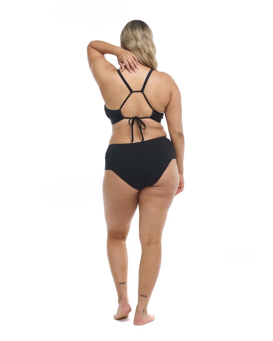 Swimwear SGS Plus Size Swimwear | Ibiza Drew Plus Size Swim Top Black