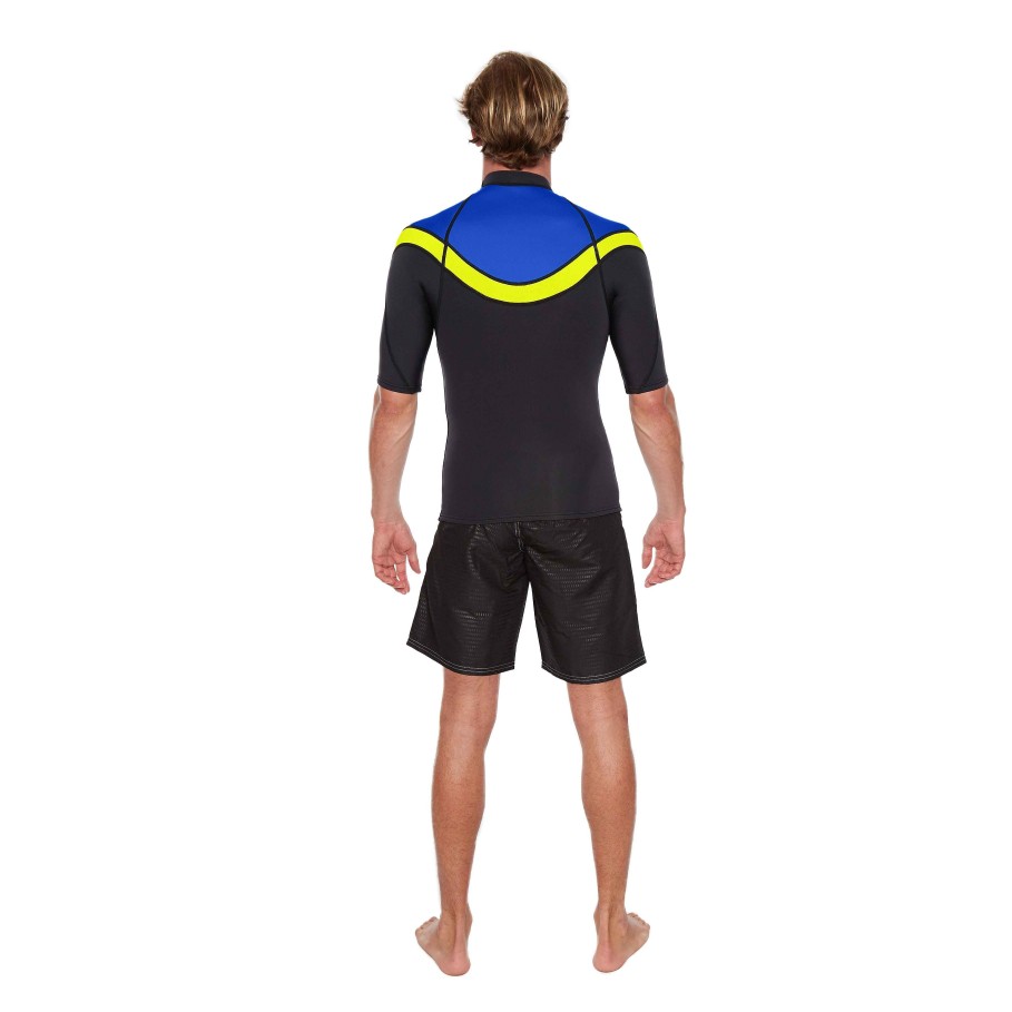 Wetsuits SDI Springsuits | Super Rover Wetsuit Top - Black/Lime Blue Lime